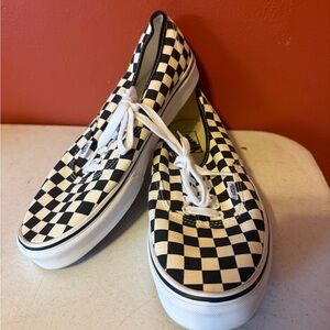 Vans Black and White Slip-On Shoes
